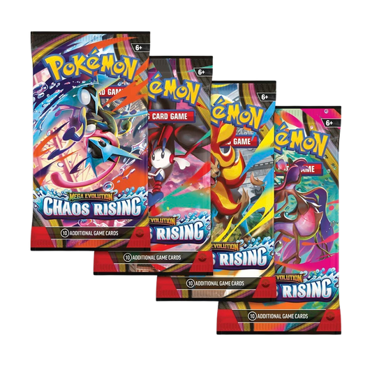 Pokemon Chaos Rising booster packs with Mega Greninja ex and Mega Floette ex pack art