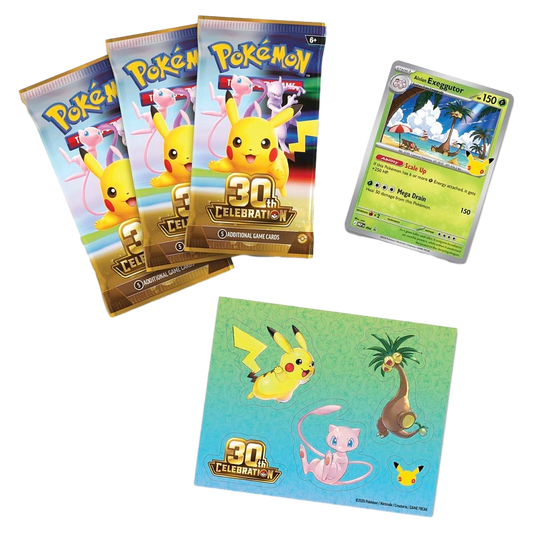 Pokémon 30th Celebration Tech Sticker Collection — Alolan Exeggutor — angled view, factory sealed