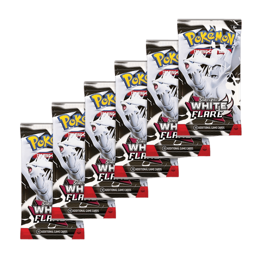 Pokemon White Flare Booster Bundle back packaging showing contents
