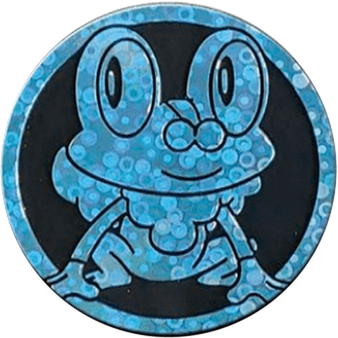 Pokémon Chaos Rising Elite Trainer Box coin featuring Froakie