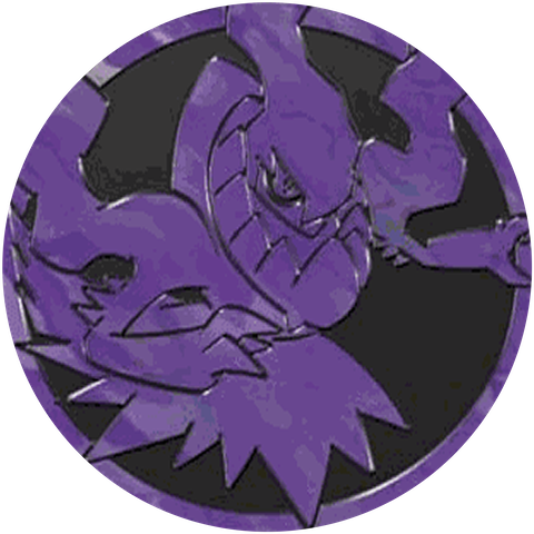Pokémon Pitch Black Elite Trainer Box coin featuring Mega Darkrai