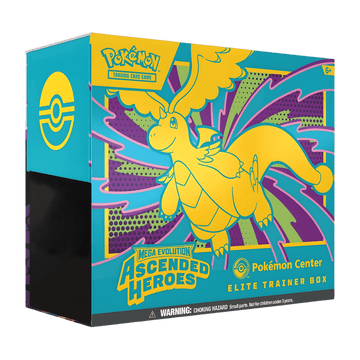 Pokemon Ascended Heroes ETB (Elite Trainer Box) – front packaging featuring Mega Dragonite artwork.