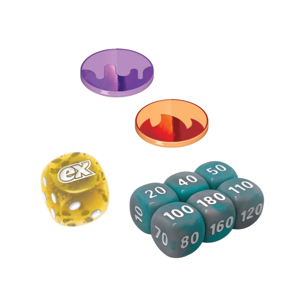 Pokemon Surging Sparks ETB damage counter dice and condition markers