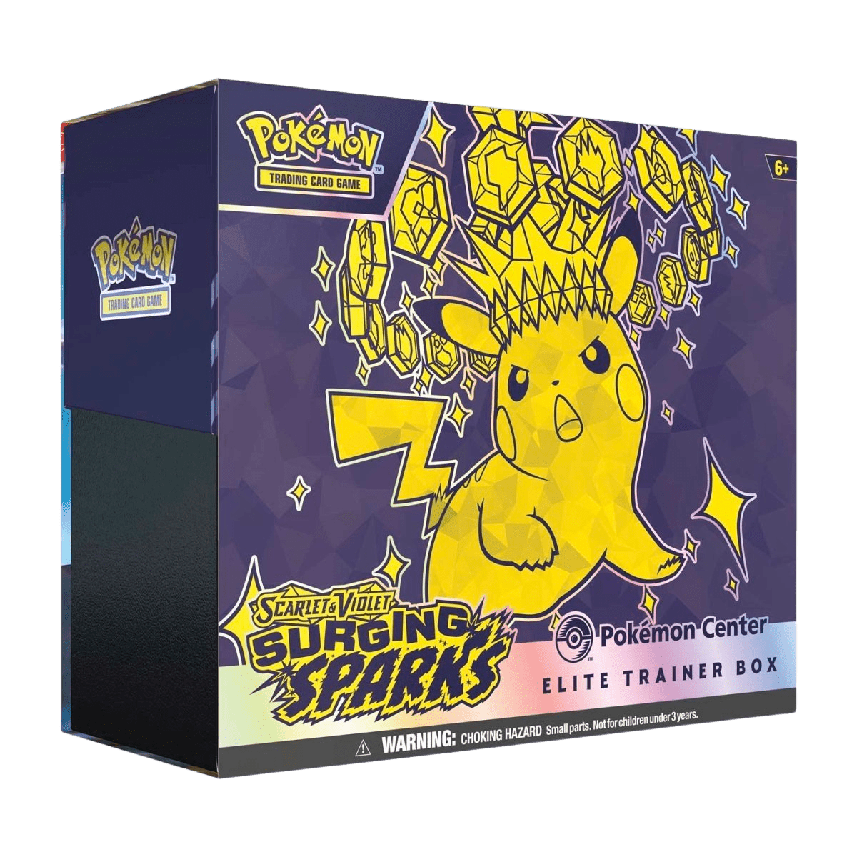 Pokemon Surging Sparks ETB Pokemon Center Exclusive with Stellar Tera Pikachu artwork