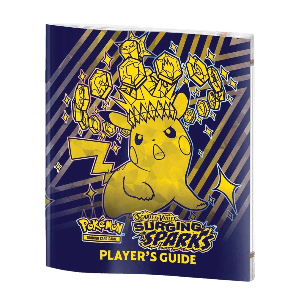 Pokemon Surging Sparks ETB player's guide book with Pikachu cover art