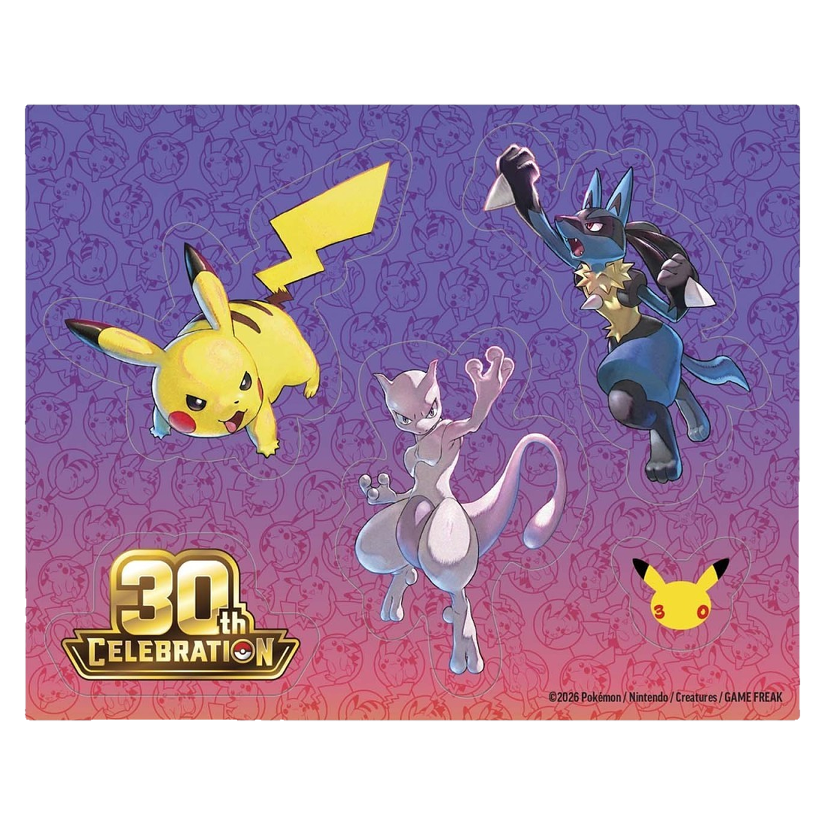 Pokémon 30th Celebration Tech Sticker Collection — Lucario — back view, factory sealed