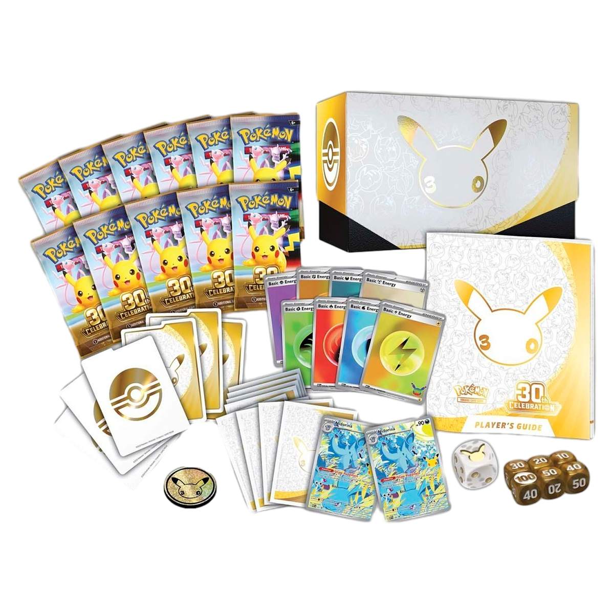 Pokemon 30th Celebration Pokemon Center Elite Trainer Box — angled view, factory sealed