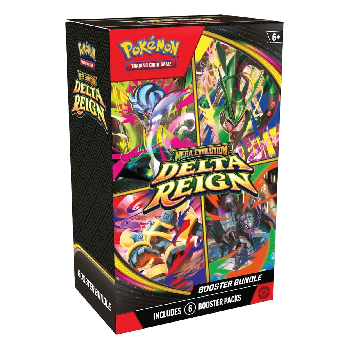 Pokémon Delta Reign Booster Bundle box with Mega Evolution artwork, includes 6 booster packs