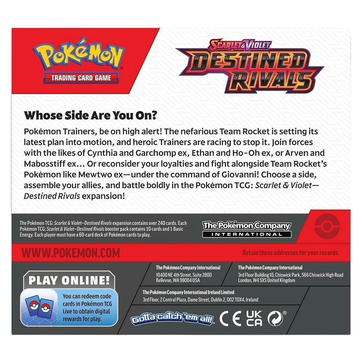 Pokemon Destined Rivals booster packs with set artwork
