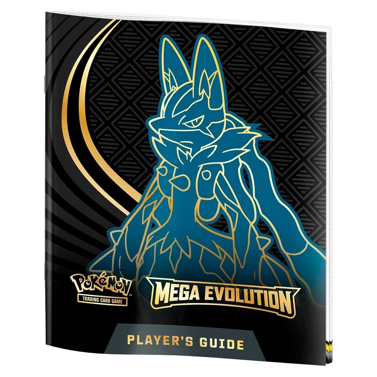 Pokemon Mega Evolution player's guide with a lucario illustration.