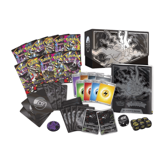 Pokemon Pitch Black Pokemon Center ETB full contents including 11 booster packs Energy cards sleeves dice promos and player's guide