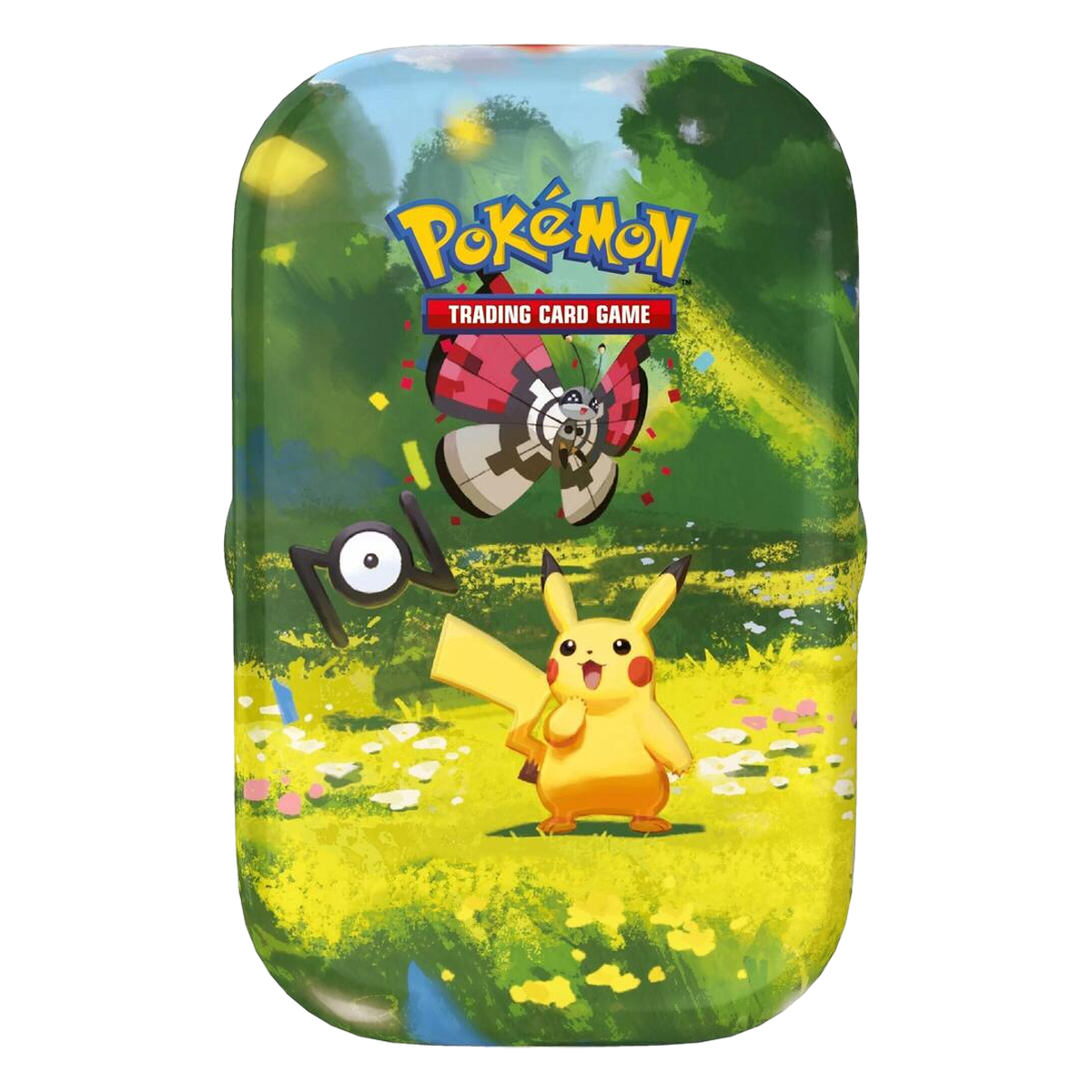 Pokémon 30th Celebration Mini Tin in the Pikachu day design, one example of the ten designs, which are sent at random