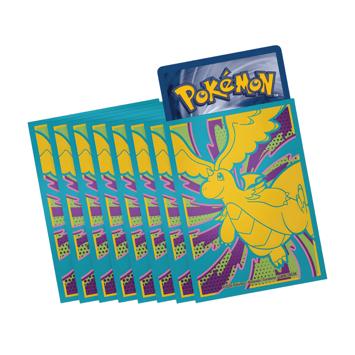Pokemon Ascended Heroes ETB (Elite Trainer Box) – premium card sleeves featuring Mega Dragonite design.