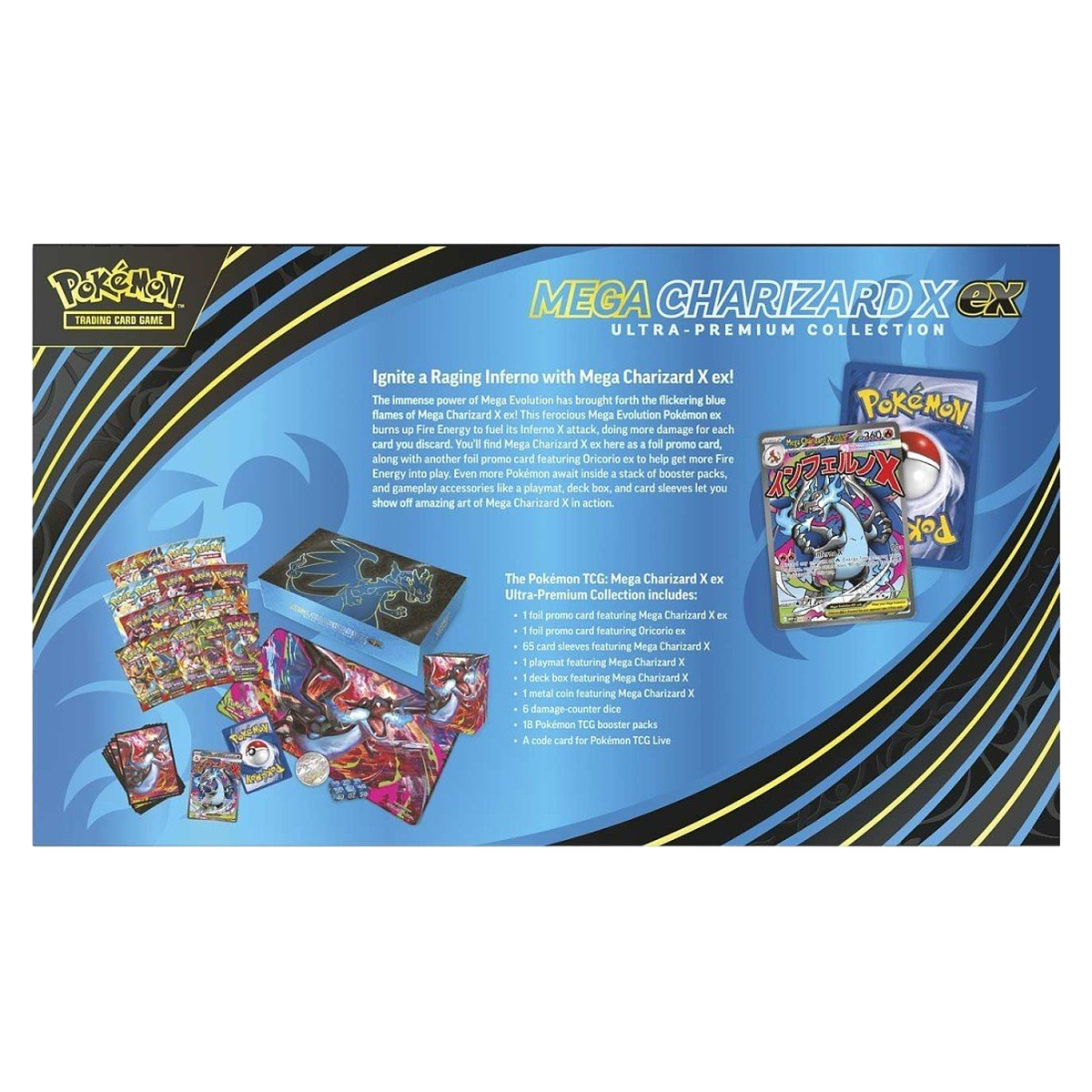 Pokemon Mega Charizard X ex UPC complete contents including packs playmat and accessories