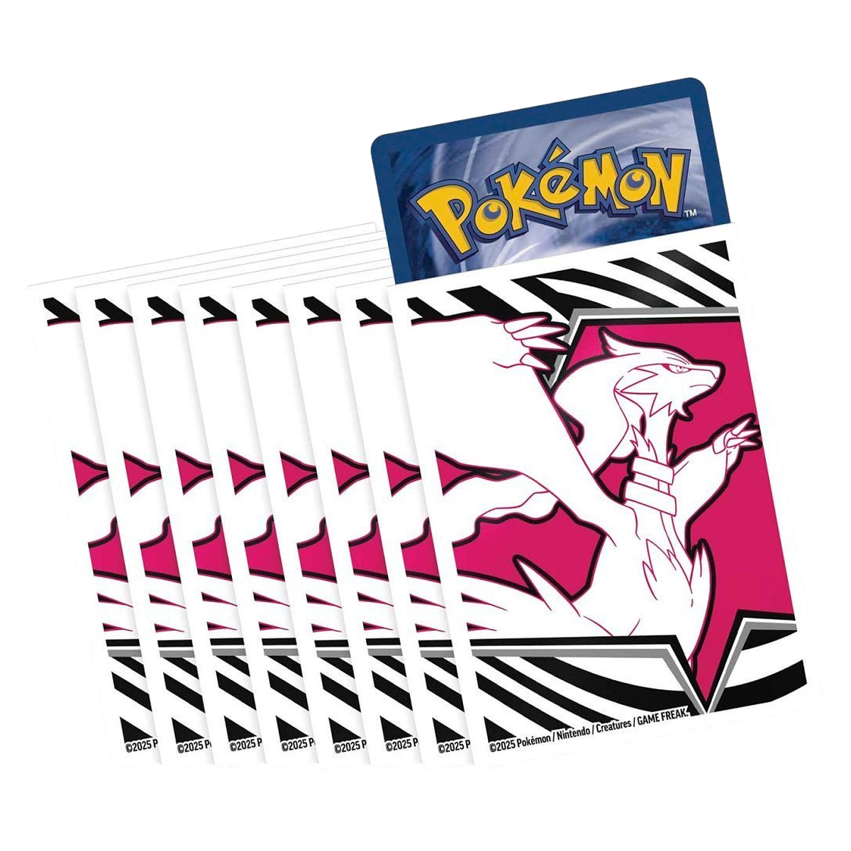 Pokemon White Flare ETB premium card sleeves with set artwork